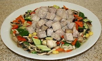 Vegetarian Shark Fin and Mushrooms Stir Fry