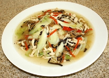 Vegetarian Shark Fin and Mushrooms Stir Fry